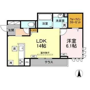 セレスティア開成 A棟【1階】の間取り