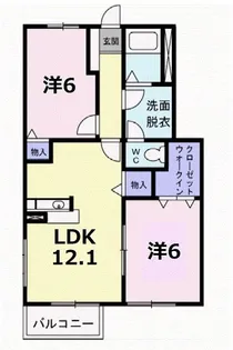 カーサ・ビエント D棟【1階】の間取り