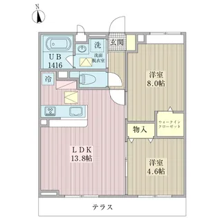 レスペオータム【1階】の間取り
