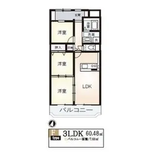 キャピタルハイツ姫里【4階】の間取り