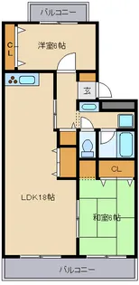 パルセルもえぎ野【2階】の間取り