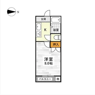 プライマリー黒髪II【5階】の間取り
