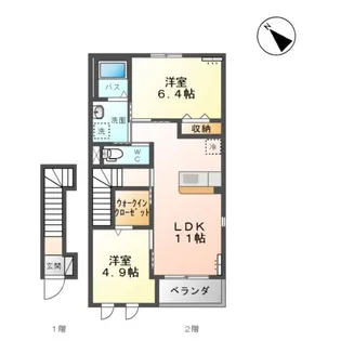 プラムフィールド【2階】の間取り
