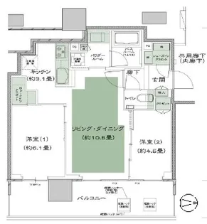 シティタワーズ板橋大山サウスタワー【12階】の間取り