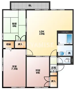 レジデンスIMAZU B棟【2階】の間取り