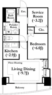 河田町ガーデン1【25階】の間取り