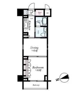 フィース水天宮前【6階】の間取り