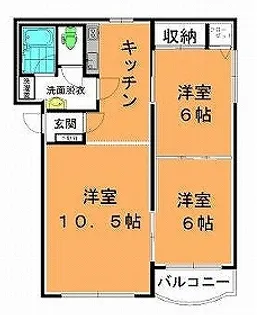 レジデンスレインボーII【2階】の間取り