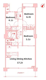 ブローテ大倉山【4階】の間取り