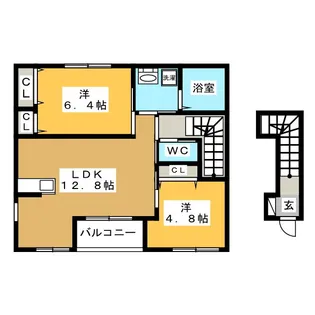 ユニヴァリィ・レオII【2階】の間取り