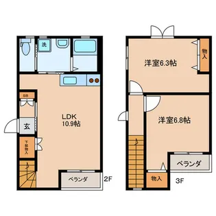 ジュネス青葉台【2階】の間取り