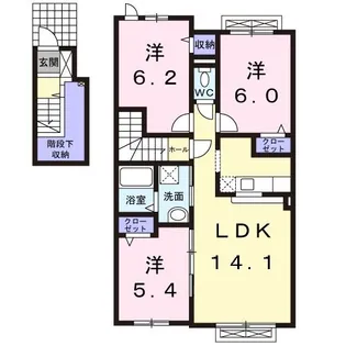 メゾンカレッジ【2階】の間取り