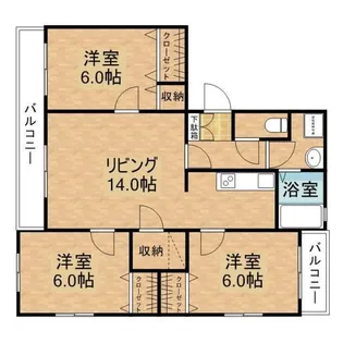 CUBE三原向日葵館【1階】の間取り