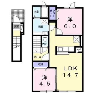 メゾン ド ソレイユII【2階】の間取り