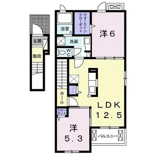 オーブ下田井F【2階】の間取り