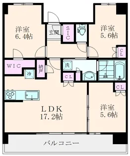 URAWA THE TOWER【6階】の間取り