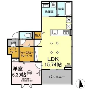 マリンパレスタイセイ【1階】の間取り