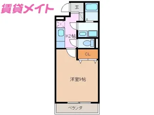 アーバングランツ三重【2階】の間取り