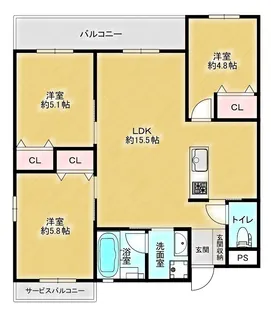 Laulea【2階】の間取り