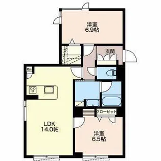シャーメゾン・ルークス矢立【1階】の間取り