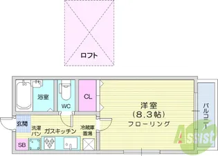 プリンスコート高松【2階】の間取り