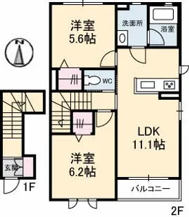 シャーメゾンジュア【2階】の間取り