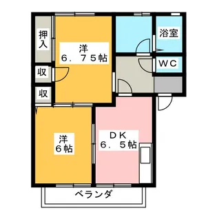 福地ハイツII【2階】の間取り