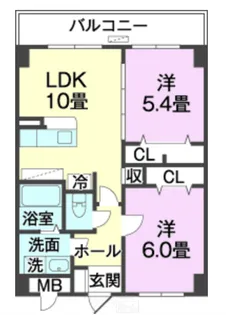 グリーンテラス大里【5階】の間取り