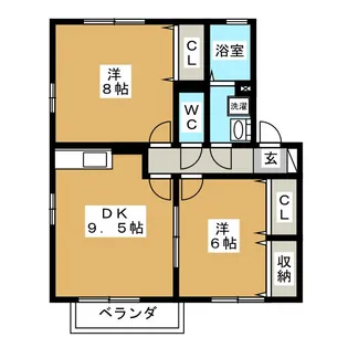 グリーンハウス和合 D【2階】の間取り