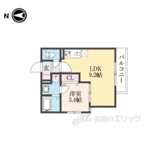 リテラス光善寺【2階】の間取り