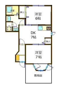 ゴッドフィールドB【1階】の間取り
