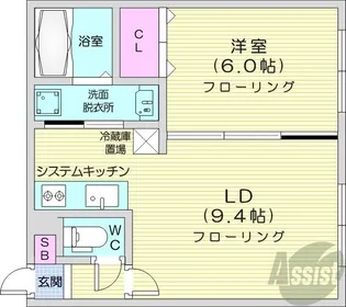 ロアジ栄通【3階】の間取り
