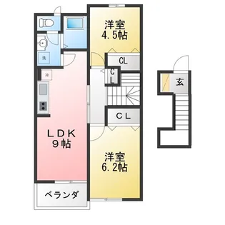 ルルスス B【2階】の間取り