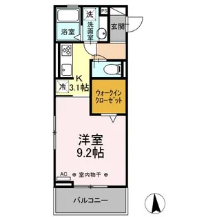 サンテラス与八杁【3階】の間取り
