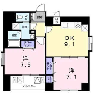 エテルノ べんけい【3階】の間取り