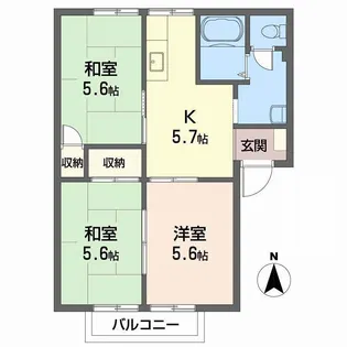 フレグランス雄新【2階】の間取り