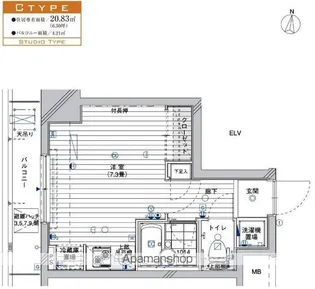 メインステージ錦糸町IV【5階】の間取り