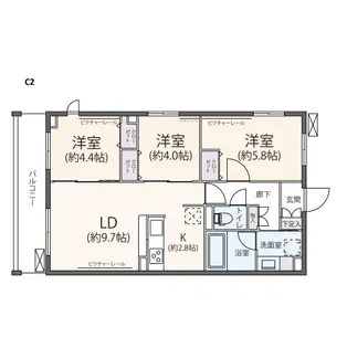 ピア新百合山手【1階】の間取り