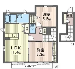 ラメール A【2階】の間取り