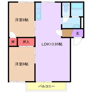 パークタウン白山E【1階】の間取り