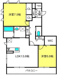 ラディーチェB【3階】の間取り