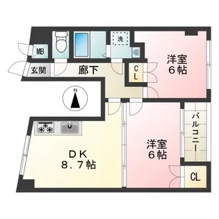 パレスチャコール【1階】の間取り