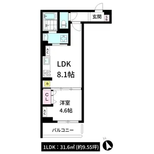 Asset Court富士見町B【2階】の間取り
