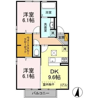 デルソーレ久保台A【1階】の間取り