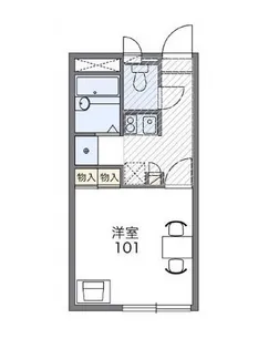 レオパレスリバーサイド竹田【2階】の間取り