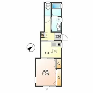 向笠アパート【1階】の間取り