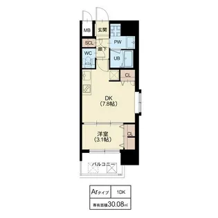 スプランディッド十三本町【6階】の間取り