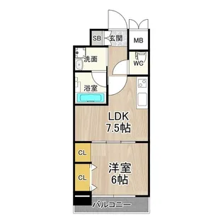 ジューム南船場【12階】の間取り