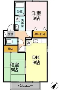 岡山県倉敷市西富井【アパート】の間取り