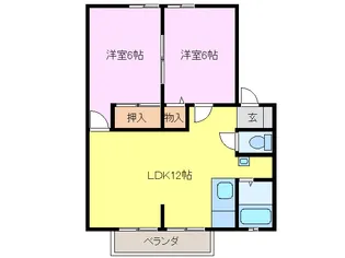 栃木県塩谷郡高根沢町大字宝積寺【アパート】の間取り